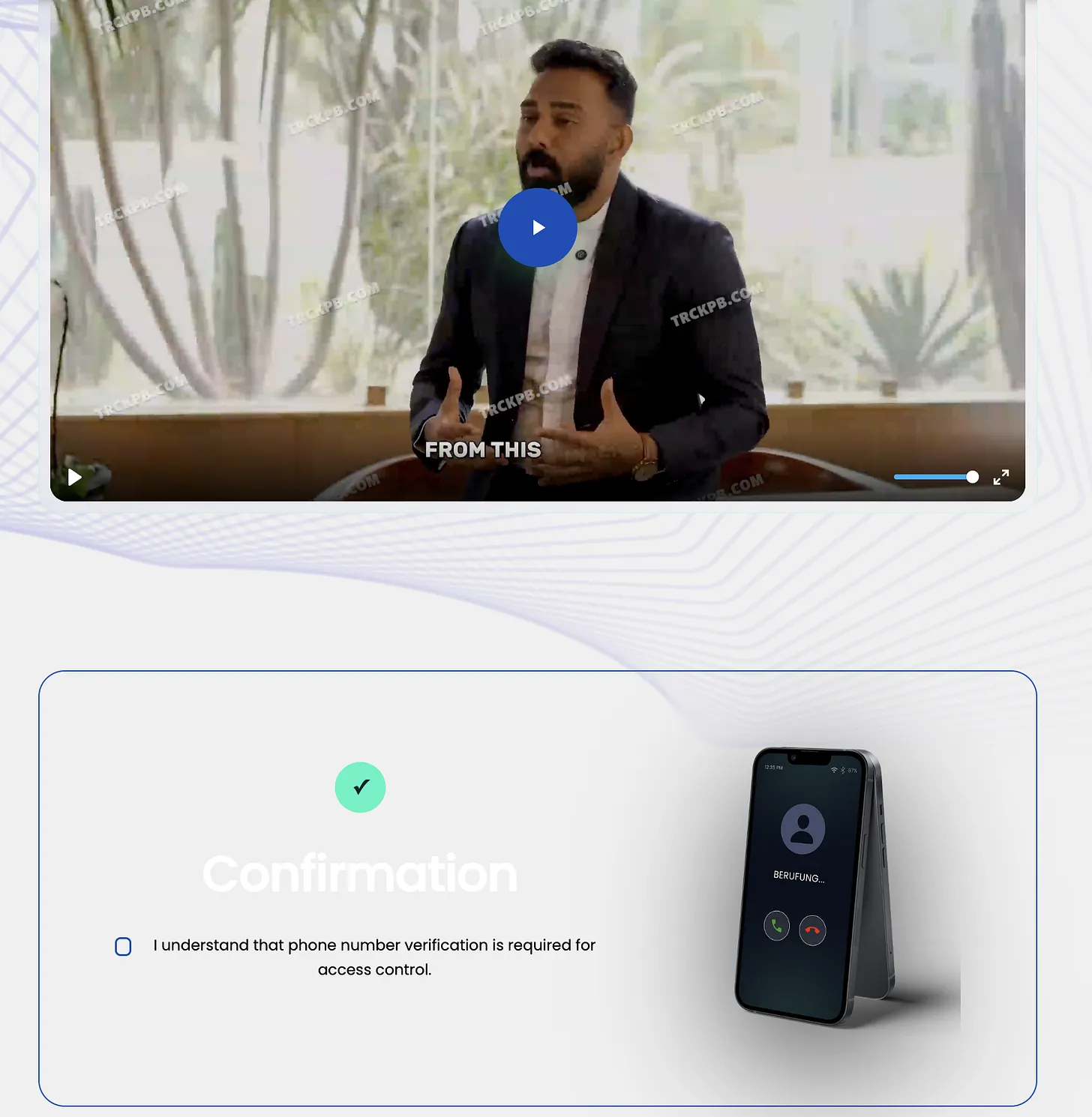 Security and trust-brand imagery embedded in the landing-page template