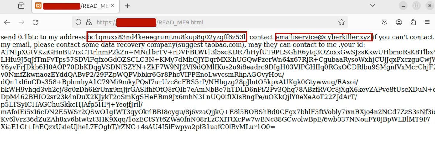 Read_ME file on Infected Server