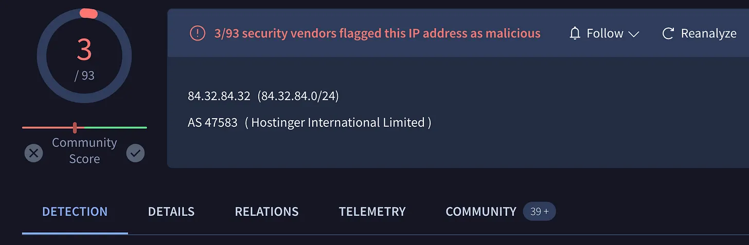 Domain's IP has been flagged malicious
